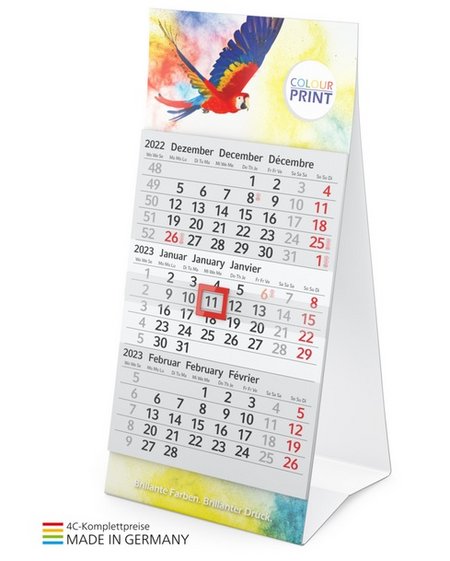 Mini 3-Monats-Kalender mit Werbung oder Logo
