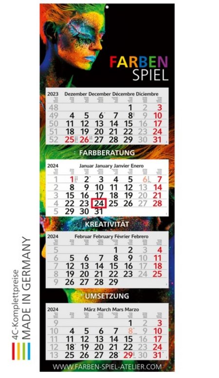Profil 4 Monats-Kalender mit Werbung oder Logo