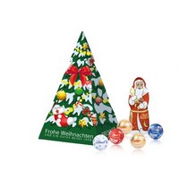Präsent Weihnachtsbaum mit Lindt Schokolade mit Logo