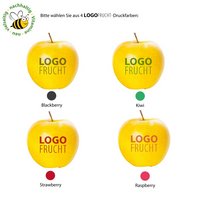 Apfel Gelb mit Werbedruck oder Firmenlogo bedrucken als nachhaltiges und vitaminreiches Werbemittel