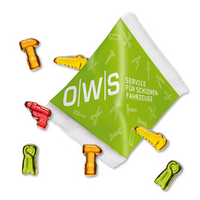Fruchtgummi-Werkzeug in Werbe-Pyramide 12 g mit Logo