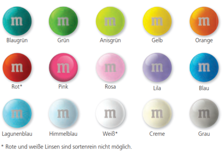 My M&M's Linsenfarben zur Auswahl