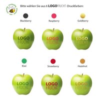 Apfel Grün mit Werbedruck oder Firmenlogo bedrucken als nachhaltiges und gesundes Werbemittel