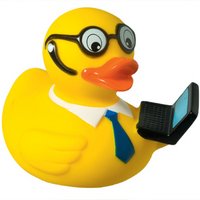 Quietsche-Ente Laptop mit Werbung oder Logo