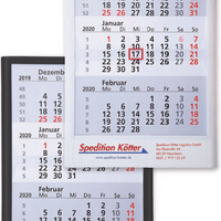 Wandkalender 3 Monate (2 Jahre) mit Werbedruck