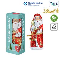 Lindt & Sprüngli Weihnachtsmann in individuell bedruckter Geschenkbox als optimales Werbemittel mit ihrem Logo