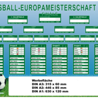 Wandplaner Fussball Europameisterschaft mit Logo