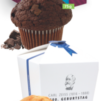 Muffin Maxi in Promotion-Box mit Firmenlogo