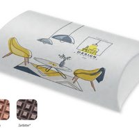 Schokolade 100g Tafel in Kissenschachtel mit Werbung oder Logo <br/>
