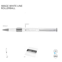Senator Kugelschreiber Image White Line Rollerball mit eigenem Design bedrucken als Werbemittel