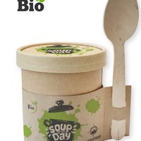 BIO Suppen mit Werbung oder Logo