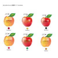 Bedruckbarer Apfel rot mit bedruckbaren Apfelblatt dazu, optimales gesundes Werbemittel für ihr Unternehmen