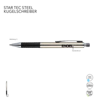 Senator Kugelschreiber Star Tec Steel in eigenem Design bedrucken als Werbemittel
