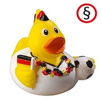 Quietsche-Ente Fußballfan mit Werbung oder Logo