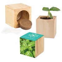 Pflanz-Holz Maxi mit Firmenlogo oder Werbedruck