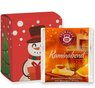 Teeschachtel mit Weihnachts-Beuteltee Kaminabend mit Werbung