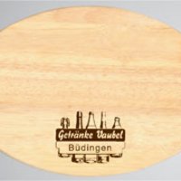 Holzbrettchen oval mit Werbung oder Logo