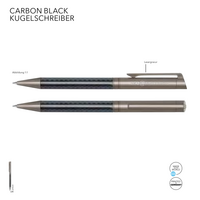 Senator Kugelschreiber Carbon Black mit eigenem Logo oder Motiv als Werbemittel bedrucken