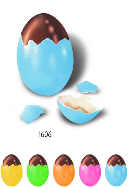Nougat Ei in Natureischale mit Werbung oder Logo