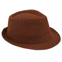 brauner Fedora Hut mit Werbedruck