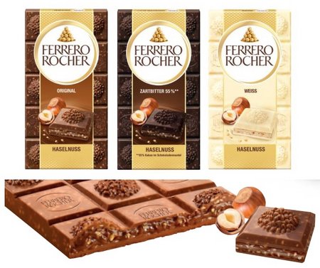 Varianten Ferrero Rocher Tafel mit Werbung