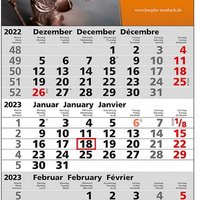 3 Monats-Wandkalender Standard 1 plus mit Werbedruck