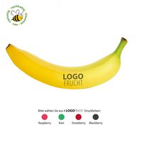 Banane mit Werbedruck oder Firmenlogo als gesundes und nachhaltiges Werbemittel