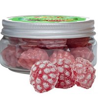 Himbeer Bonbons ca. 70g in Sweet Dose Mini mit Werbung