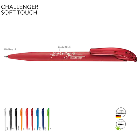 Senator Kugelschreiber Challenger Soft Touch mit eigenem Design günstig bedrucken als Werbemittel