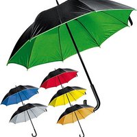 Luxoriöser doppeltbespannter Regenschirm mit Werbung