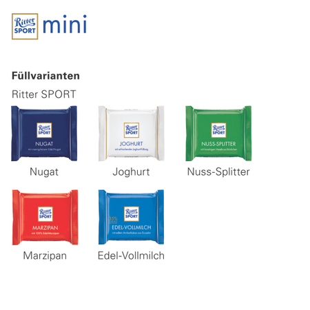 Sorten Ritter Sport Mini in eigenem Design