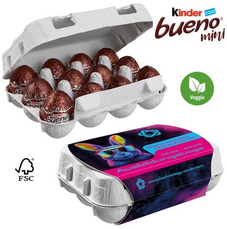 Kinder Bueno Eier im12er Ostereier-Karton mit Werbung