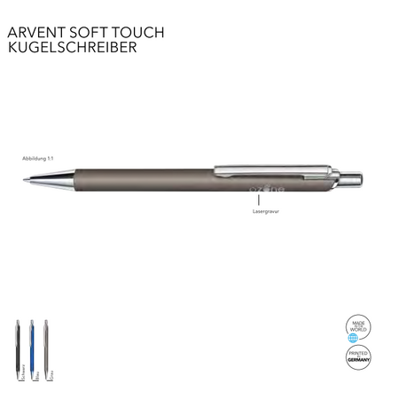Senator Kugelschreiber Arvent Soft Touch bedruckbar mit ihrem Logo oder Motiv