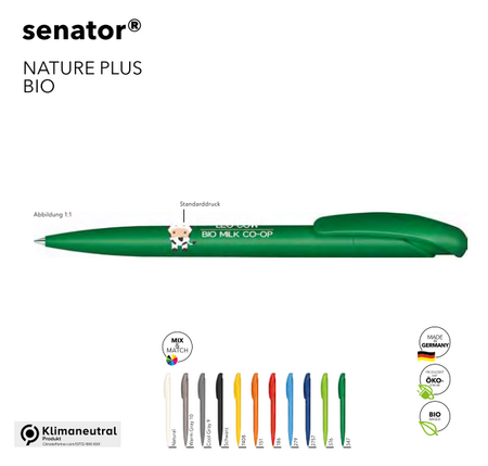 Senator Kugelschreiber Nature Plus BIO klimanetraules Werbemittel mit ihrem Logo
