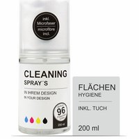 Reinigungsspray Set 200ml (+ Microfasertuch) mit Werbedruck