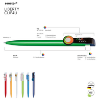 Senator Kugelschreiber Liberty CLIP4U individuell bedruckt mit ihrem Logo  als Werbemittel