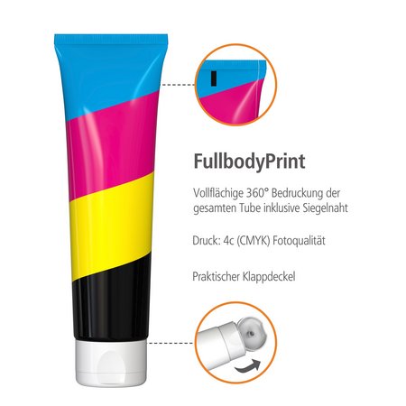 Sonnenmilch sensitiv  LSF 50 in 100 ml Tube Fullbody Print