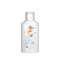 nachhaltige 50ml Flasche Sonnenmilch sensitiv LSF 30 bedrucken mit  Logo als Werbegeschenk