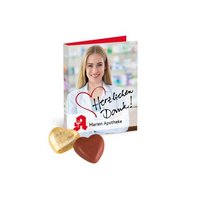 Werbe-Klappkarte Schokoladenherz von Lindt mit Logo