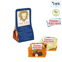 1er Ferrero Küsschen im individuell bedruckten Werbetäschchen  als günstiges Werbemittel