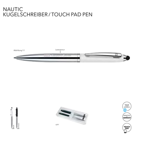 Senator Kugelschreiber Nautic mit Touch Pad Pen Funktion und im Etui als Werbemittel