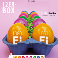 Ei in12er Box mit Werbedruck oder Firmenlogo