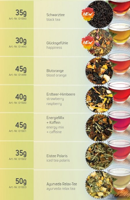 Varianten von Tee in Biologisch abbaubarer Eco Pappdose Midi