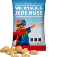 Geröstete Erdnüsse im Werbetütchen mit eigenem Design