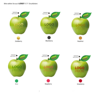 Bedruckbarer Apfel grün mit bedruckbaren Apfelblatt dazu, optimales gesundes Werbemittel für ihr Unternehmen