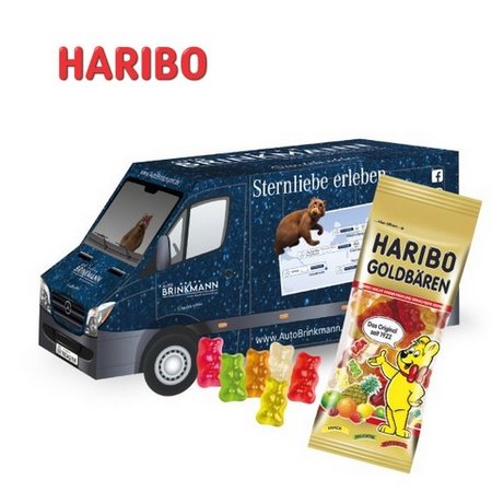 3D Präsent Transporter mit Haribo Goldbären mit Logo