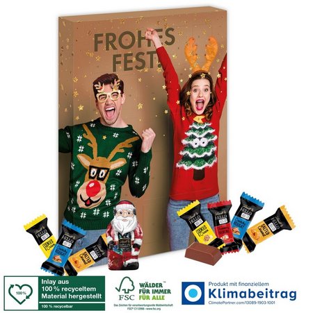 Adventskalender Lindt HELLO Mini Stick Mix mit Santa und eigenem Logo