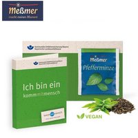 Werbe-Klappkarte mit Premium-Tee mit Logo