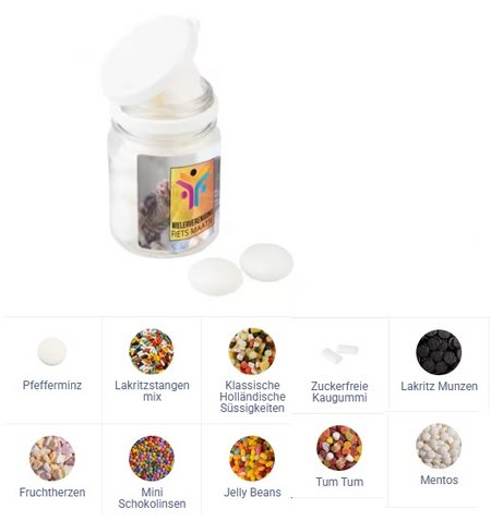 Füllvarianten Plastikdose Mentos