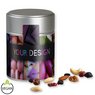 Premium Studentenfutter 100g Metalldose Midi silber mit Logo